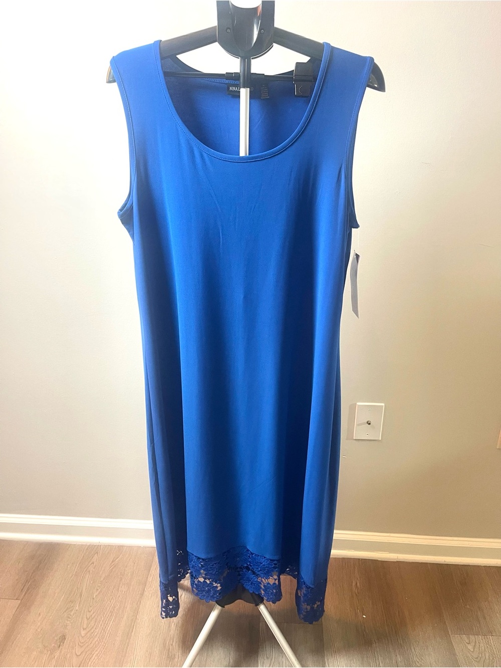Nina Leonard Cobalt Blue Sleeveless Shift Dress